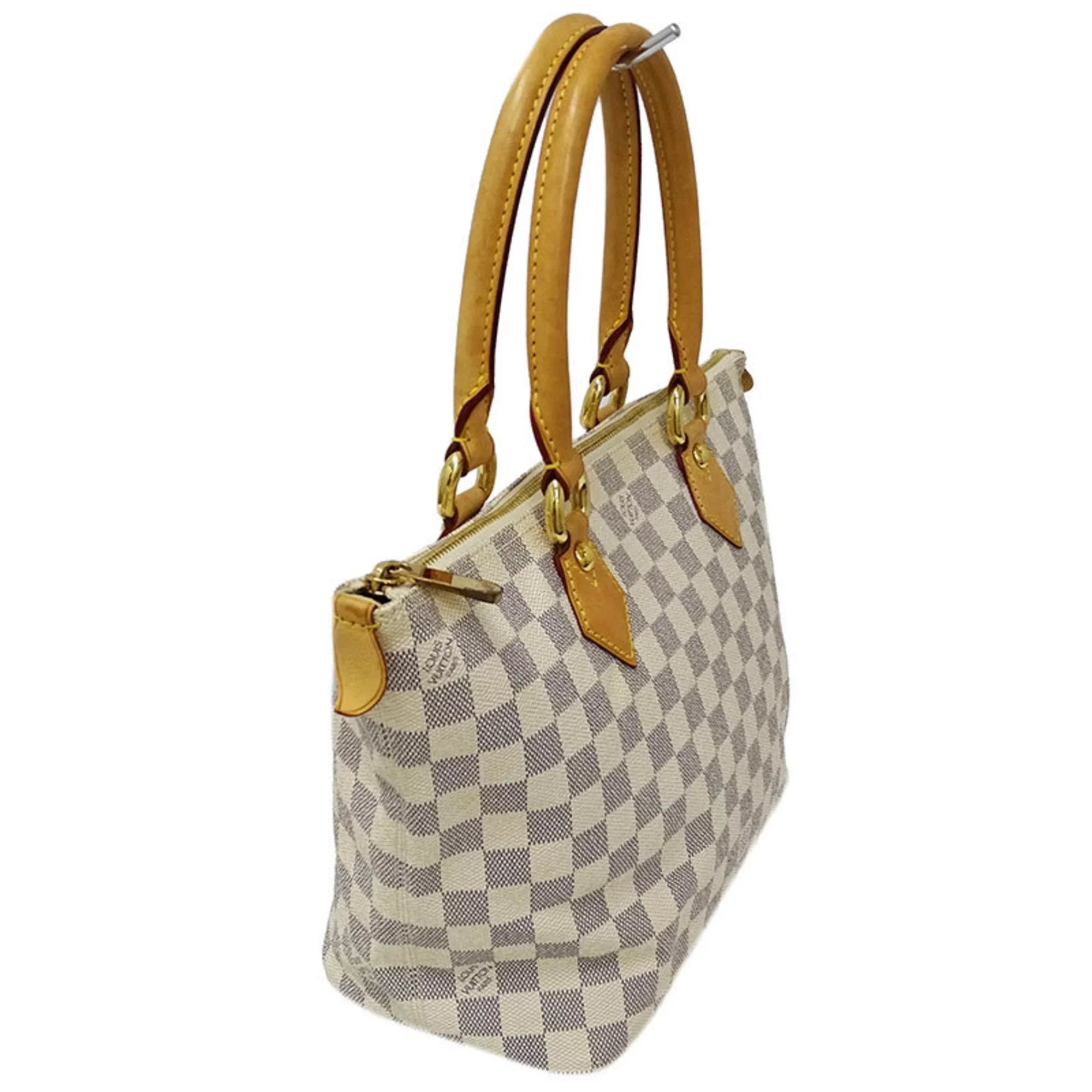Bag White PM Gray Ladies Saleya LOUIS N51186 VUITTON Tote Authenticated Vuitton Damier Handbag Azul Used Louis
