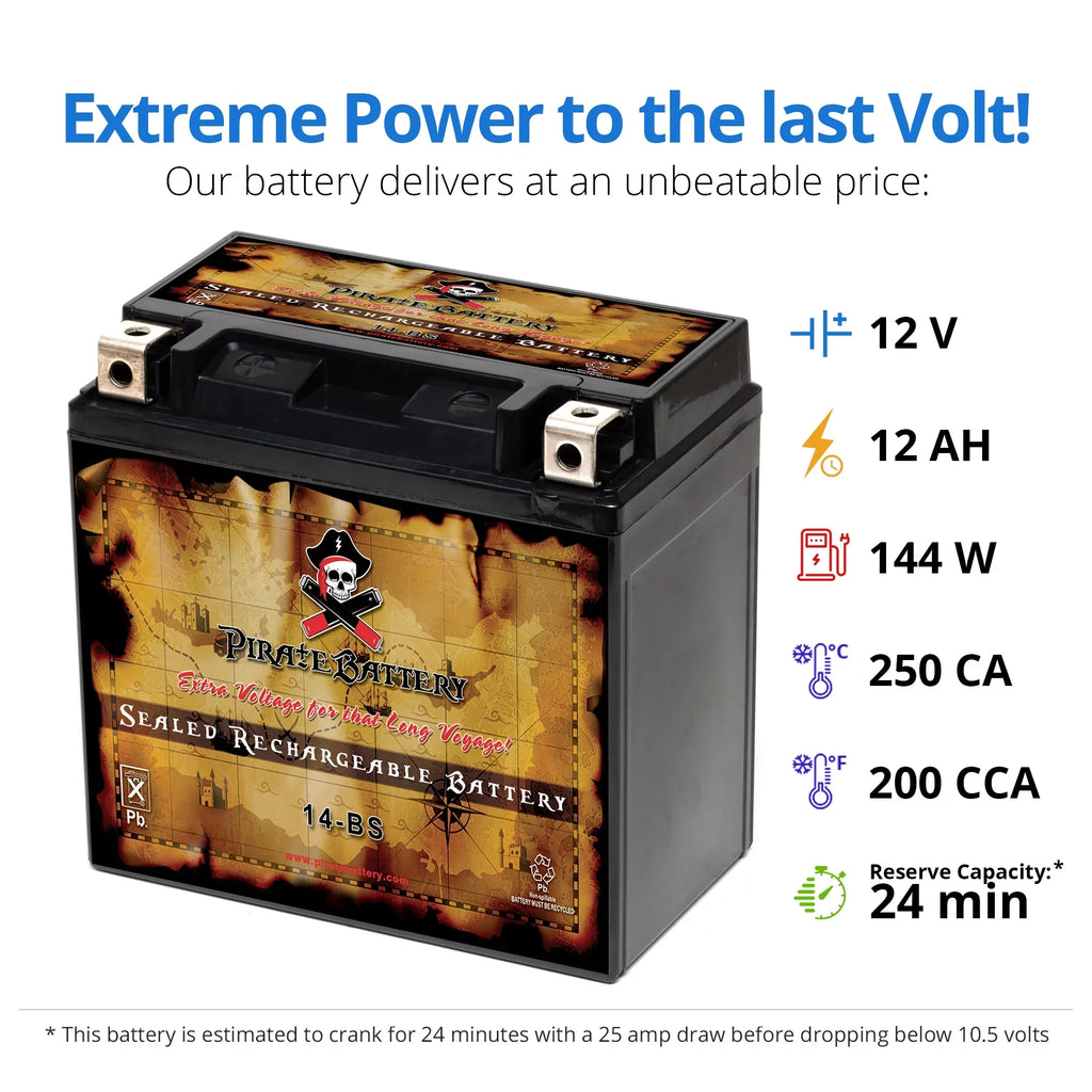 Shadow A. (14-BS Aero, Motorcycle Volt,12 C3, Pirate E. T Battery C. Honda Vt1100c, Tourer) (spirit, 12 Ah, YTX14-BS for CCA) 200 1100cc 2006 Battery