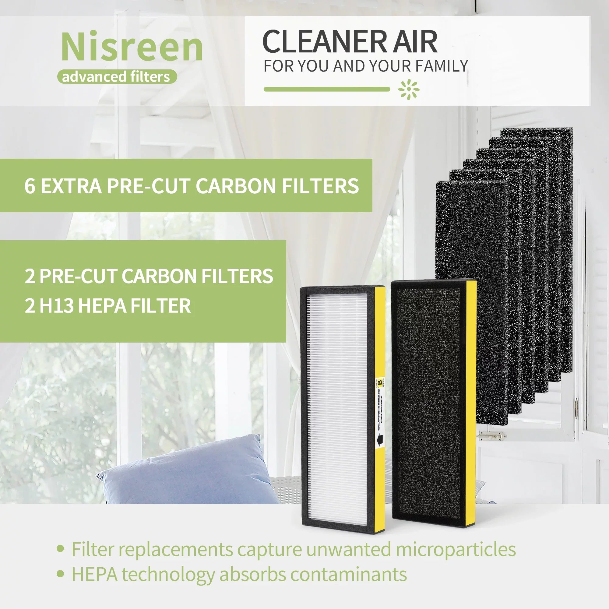 Guardian Models 6*Pre-Filters B DAJDAH | AC4900CA Purifier Replacement AC4820 + Germ 4*HEPA Replacement FLT4825 HEPA for AC4825E Filter Air Filter