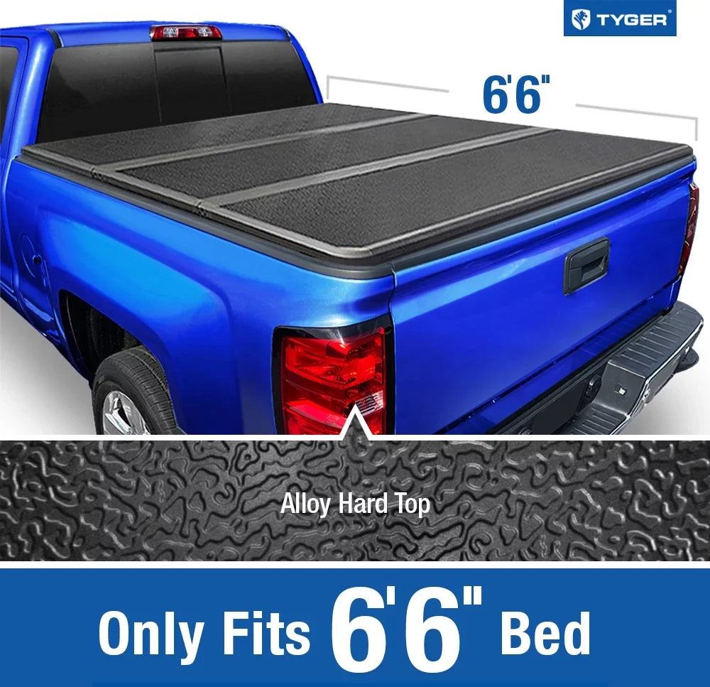 | | TG-BC5C3007 2500 Hardtop GMC / Compatible 3500 HD 2015-2019 Auto 6'6" Bed Silverado Alloy Sierra Bed 1500; Cover HD; Aluminum LD/Limited Tonneau | Truck with 2019 Chevy Tyger T5 2014-2018