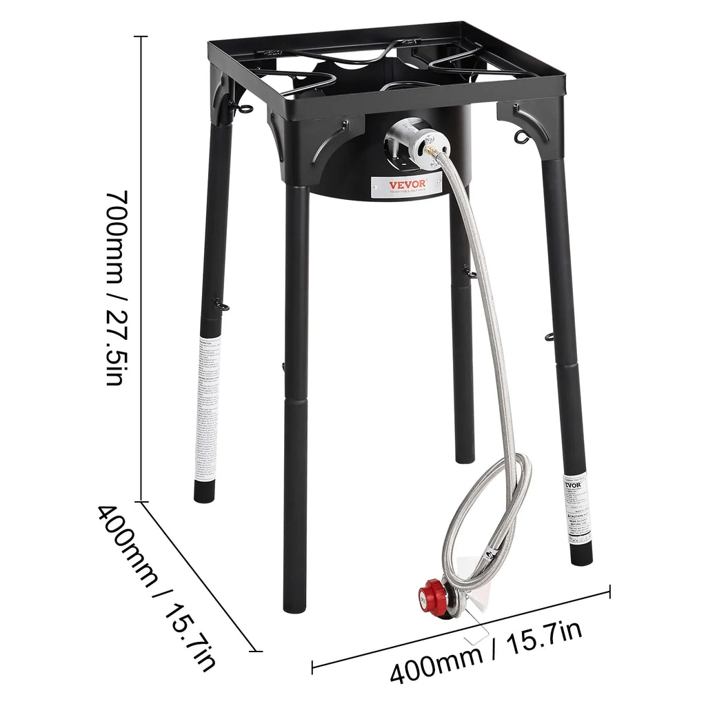 Camping Stand 30000BTU Portable PSI BBQ w/Detachable Stove Cooker Burners Adjustable Legs Duty Cooker Cooking Burner Propane Outdoor Regulator, & Single Gas Heavy Gas SKYSHALO Stove