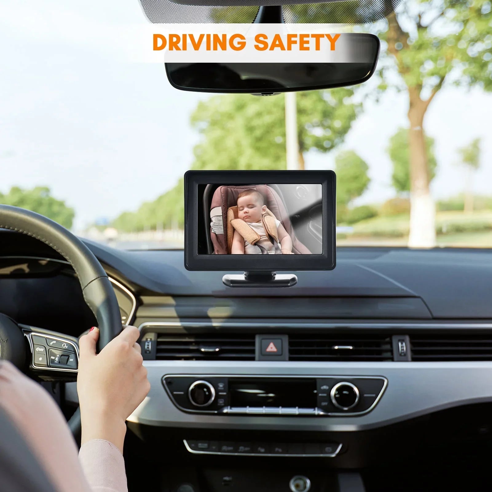Display 150¡ã Car Seat Car Installation Monitor Mirror Wide Easy Arealer Facing Seat 1080P 4.3 Rear View Mirror Inch Monitor Car for