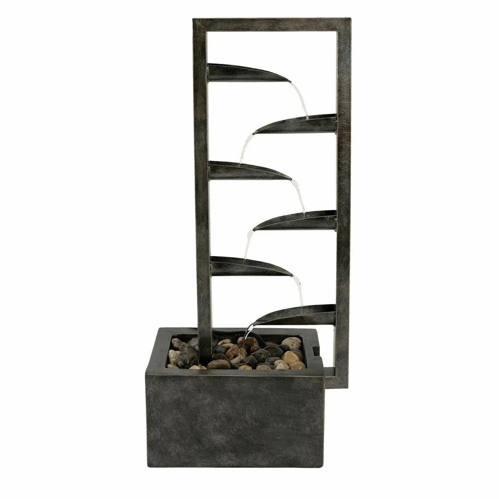 Outdoor Inch Oasis Concrete Fountain Waterfall Zen 34 Metal Backyard