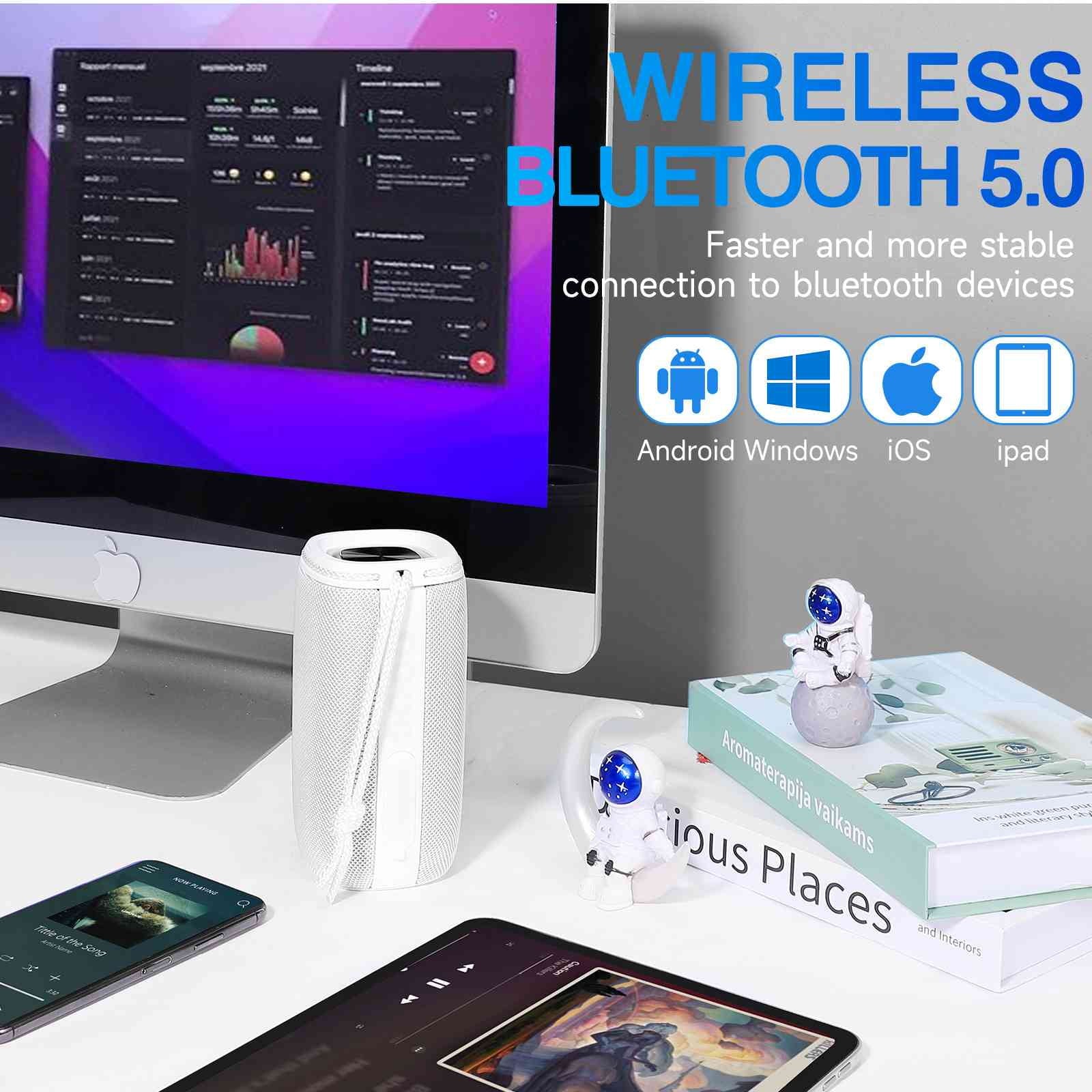 True Speakers BT5.3, Wireless Surround White for UrbanX LG - 360¡ã Speaker Pairing, Punchy Speaker, HD Series Scorpio IPX5 with Portable Q51 Bass, Waterproof Bluetooth Sound