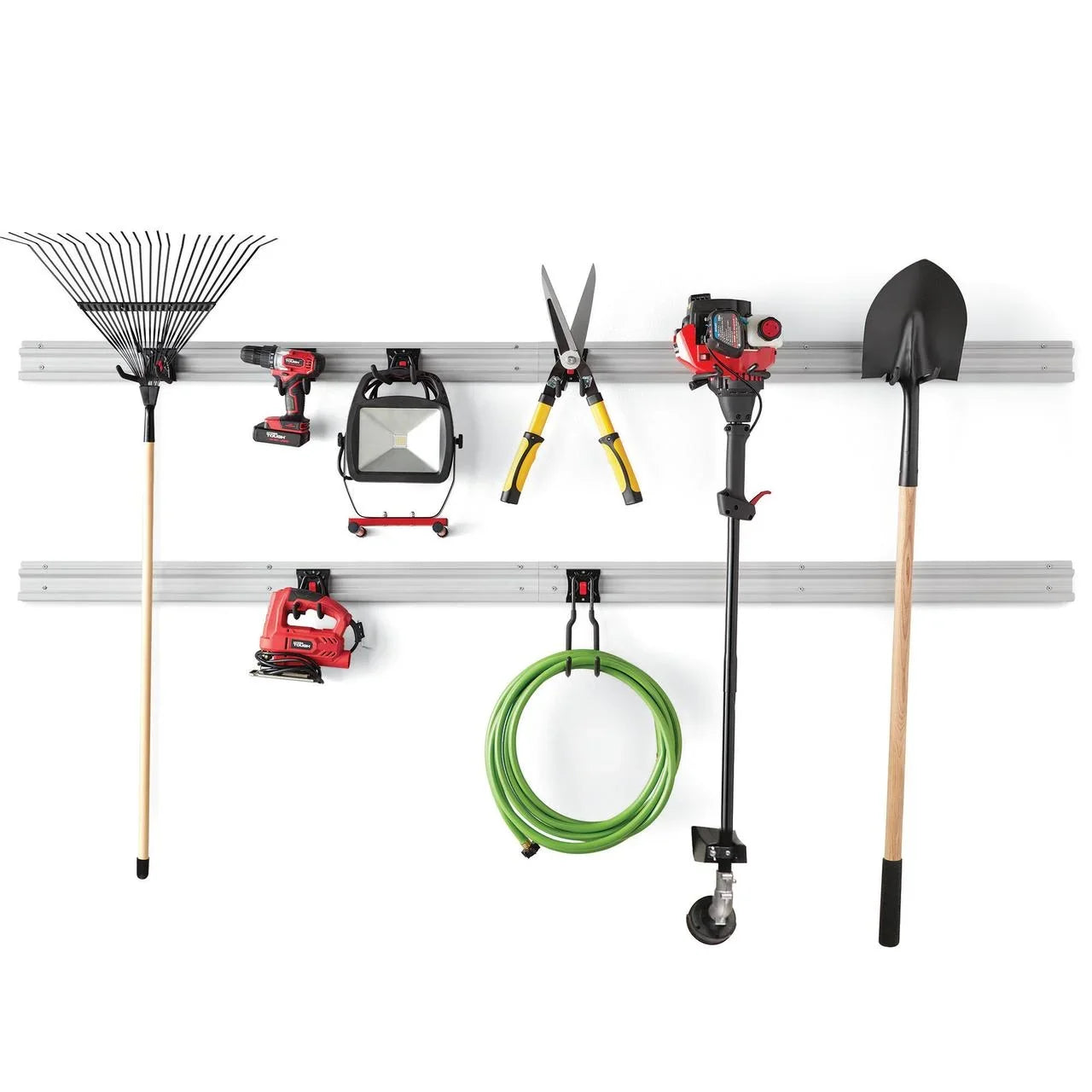 System Rail Garage Organizer Kit Hyper Snap Tough Quick-Release 12-Piece