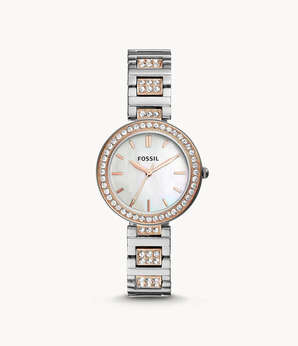Two-Tone Karli Steel Fossil Three-Hand Stainless BQ3337 Watch