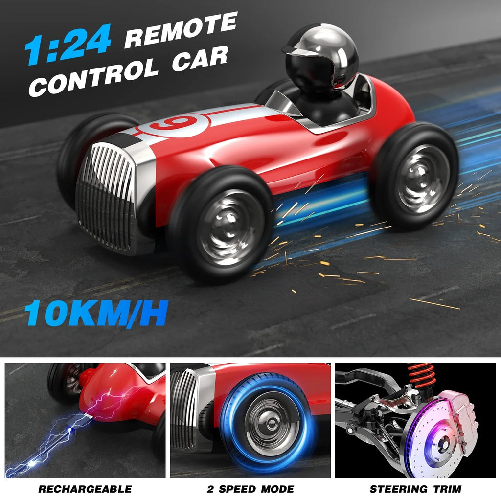 Kids Gifts, Fast Mode Trucks Girls Stunt Control Boys 2 RC 2.4GHz for RC for Car Toys Car with Wireless Remote Speed AUOSHI RC Bluetooth Music Car Red Speaker