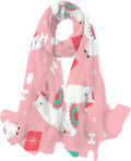 Girls Wrap Hyjoy Lightweight Christmas Scarves Long Women Scarf Shawl Silk Neck Presents Llama for