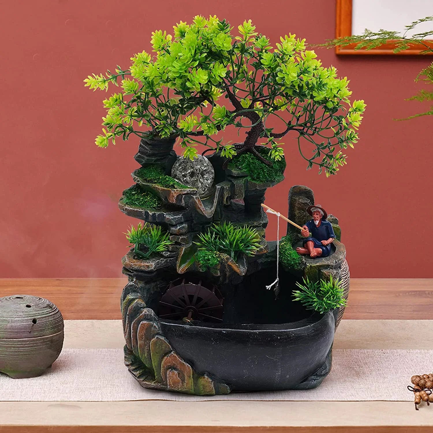 Rockery Zen Decor Miumaeov Fountain Desktop Fengshui Ornament Waterfall