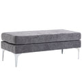 with 48" Dark Steel Bench Gray of End HOMCOM Bed Legs,