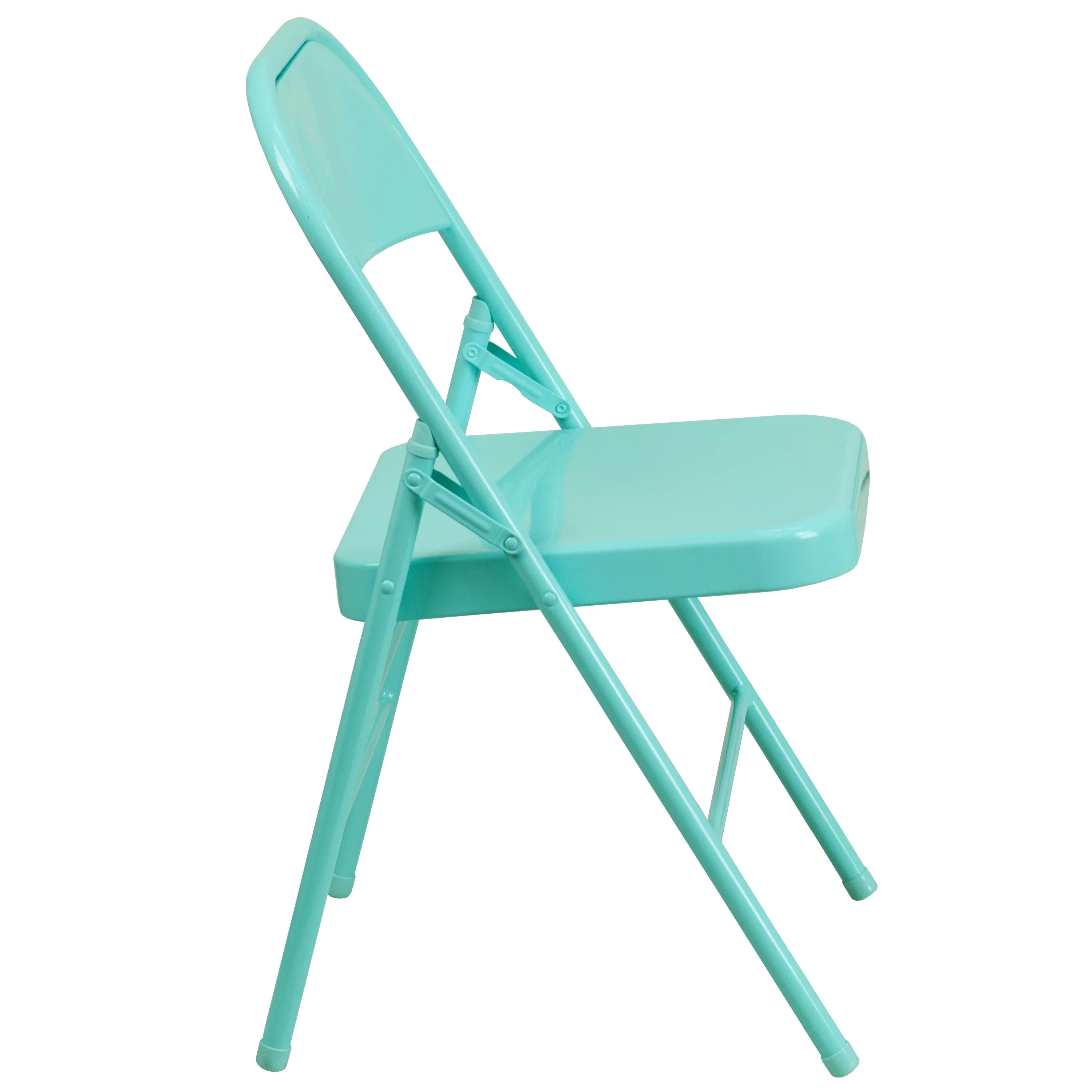 & Teal Tantalizing Metal Folding Double Chair Hinged Series Flash Braced Furniture HERCULES COLORBURST Triple