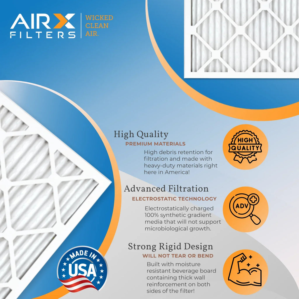 Filter Made Furnace FILTERS CLEAN AIRX Electrostatic 16x18x1 AIR. USA 6 7 1000, HVAC 11 Pleated FPR Pack 16x18x1 to Air MERV WICKED Filter Filters by Premium & MPR Comparable 1200 Conditioner MPR Air