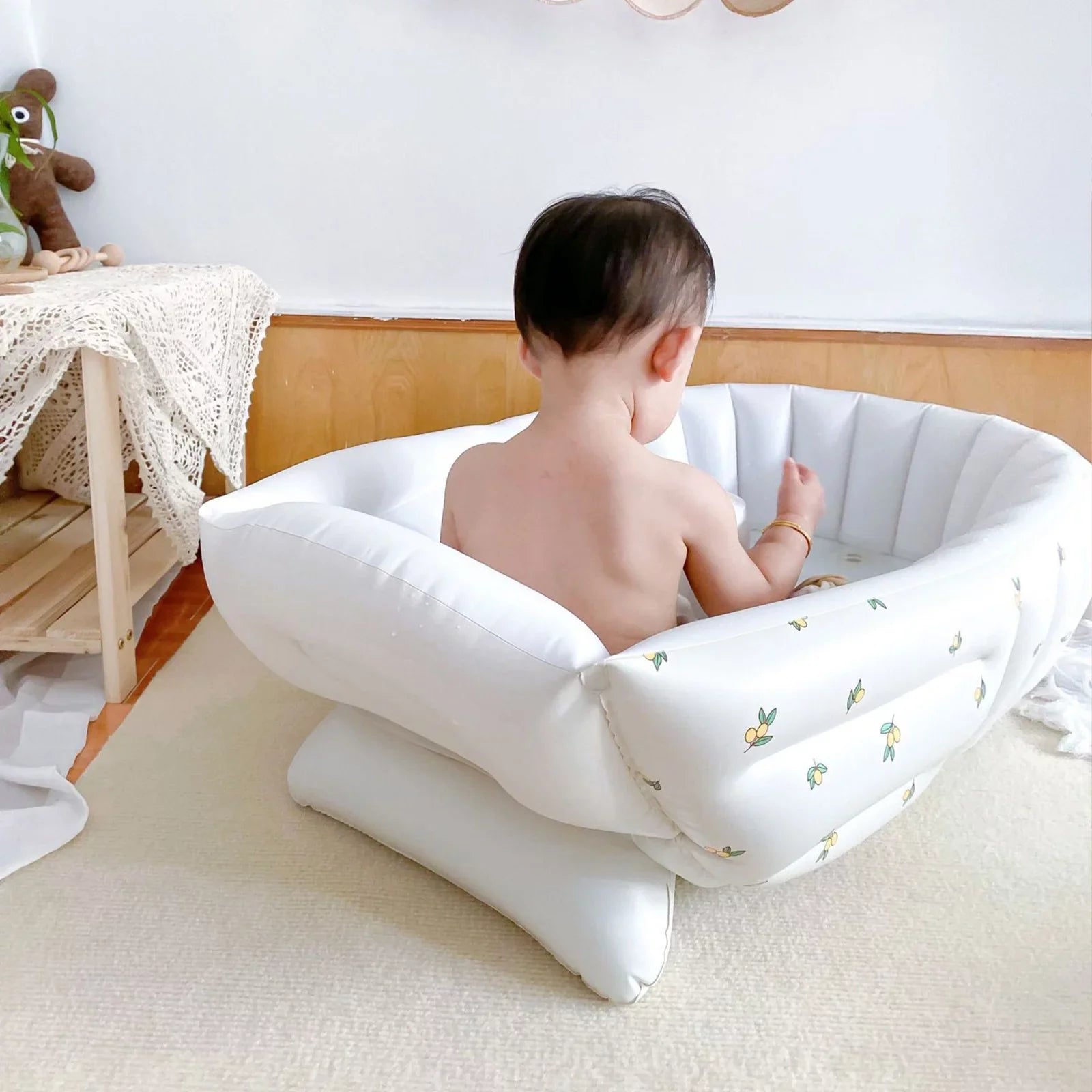 Inflatable Bathroom Pool Bath Baby Tub Swimming Foldable Portable Bath Newborn Baby