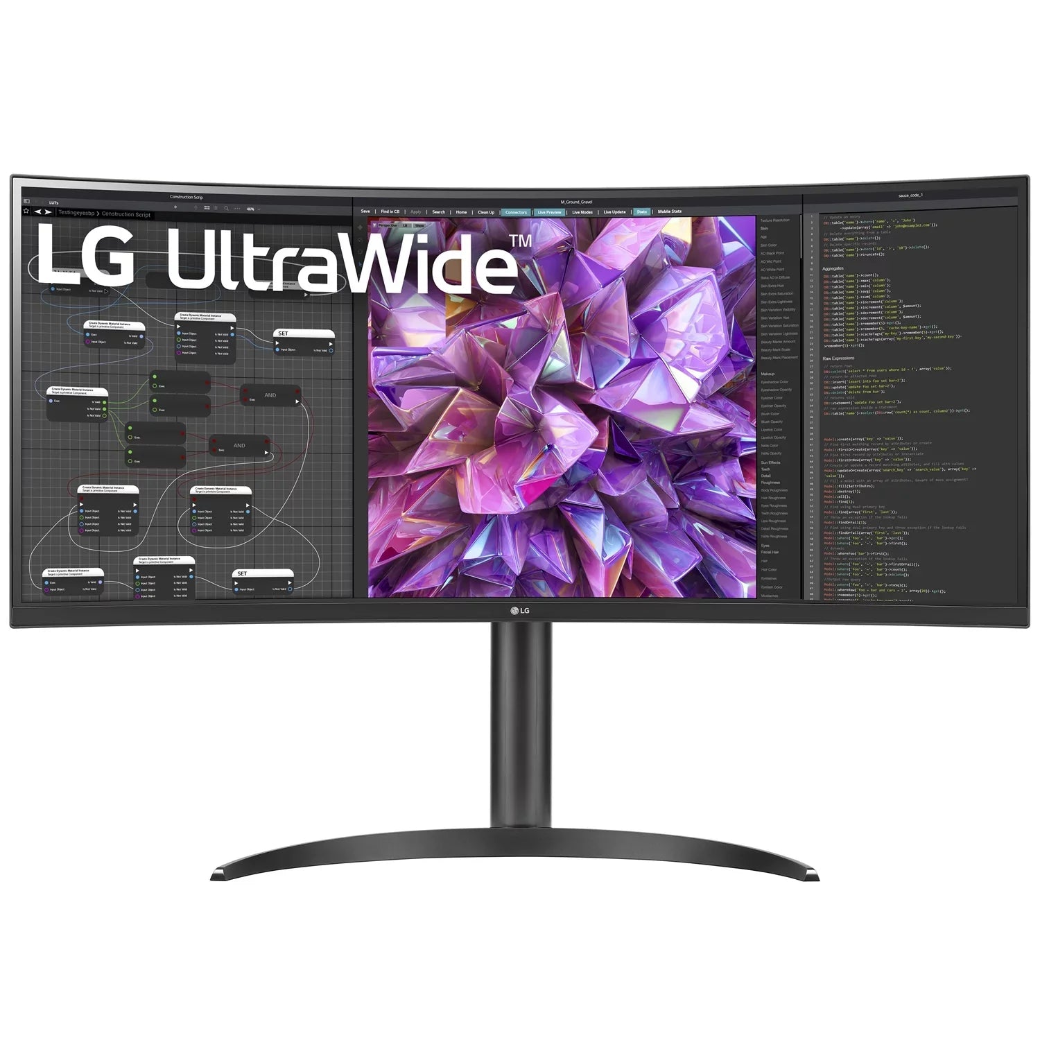 HDR IPS Curved KVM QHD LG Monitor 10 UltraWide Built-in 34WQ75C-B 34"