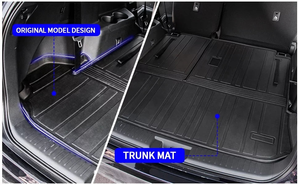 7 Trunk Mat 2020-2024 Seat Toyota Accessories TPE Mat with with Back Highlander Cargo Mat Trunk Liner Mat) 2022 Backrest Highlander Compatible Cover Protector (2020-2023, Cargo Seats