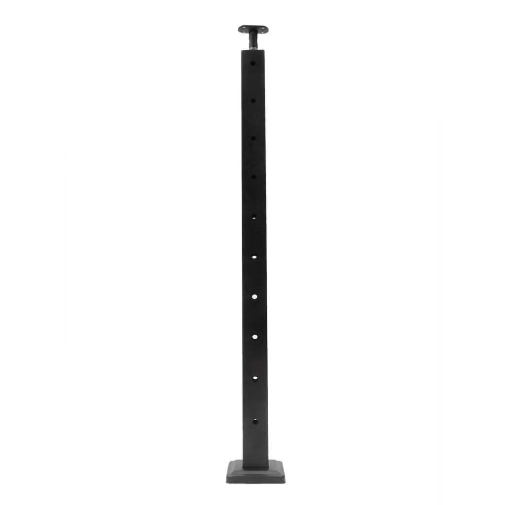 Wood Steel Two Railing Post Stainless Level Fence Post Cable System Railing Sides for Square Deck Concrete Pre-Drilled Cable 36''x2''x2'' Level