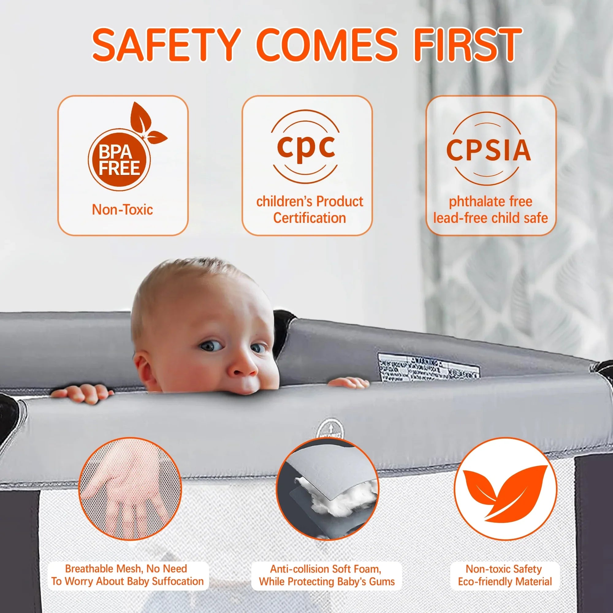 Yadala Pack One-Press Baby for Playpen Portable n Playard, Baby Newborn Toddler Setup Play,