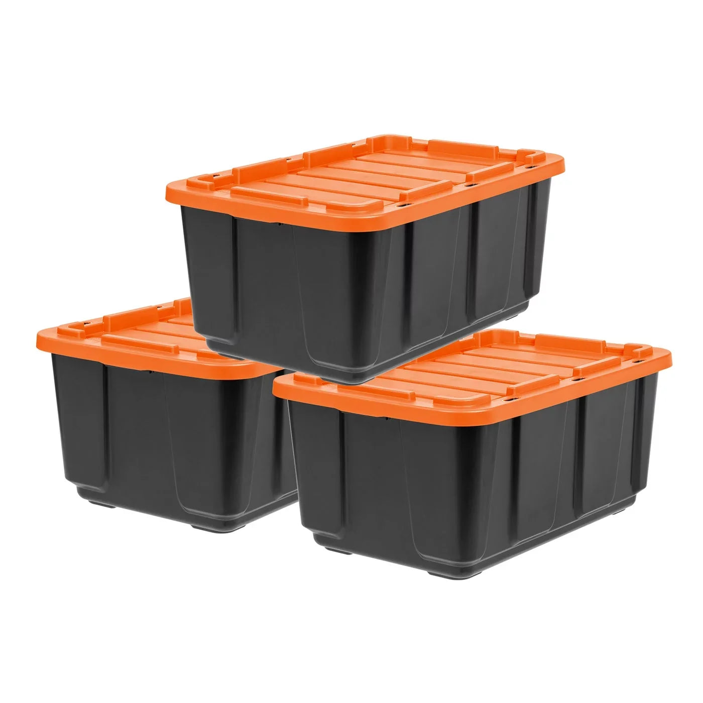 Pack Heavy Orange Utility Tote, Black 108qt/27gal IRIS Tough with Duty Lid 3 USA