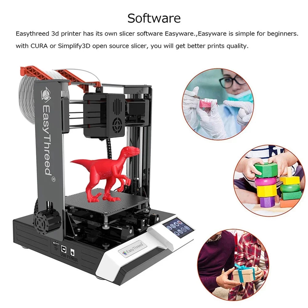 Plus Printer printer,Print 3D 3D-Printer Size Hine Printer Printer Kids K6 ICHU Plus TF Comes Hine MIZUH 3D 100x100x100mm/4x4x4inches Removable EasyThreed Printers HUIOP 3D
