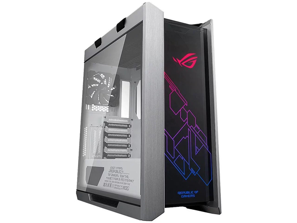 for Aluminum Strix RGB Computer Braces, Motherboards and 420mm GPU Glass, GX601 Radiator Sync Helios ROG Mid-Tower EATX Case ATX/ Support ASUS with Aura Frame, Tempered Edition White