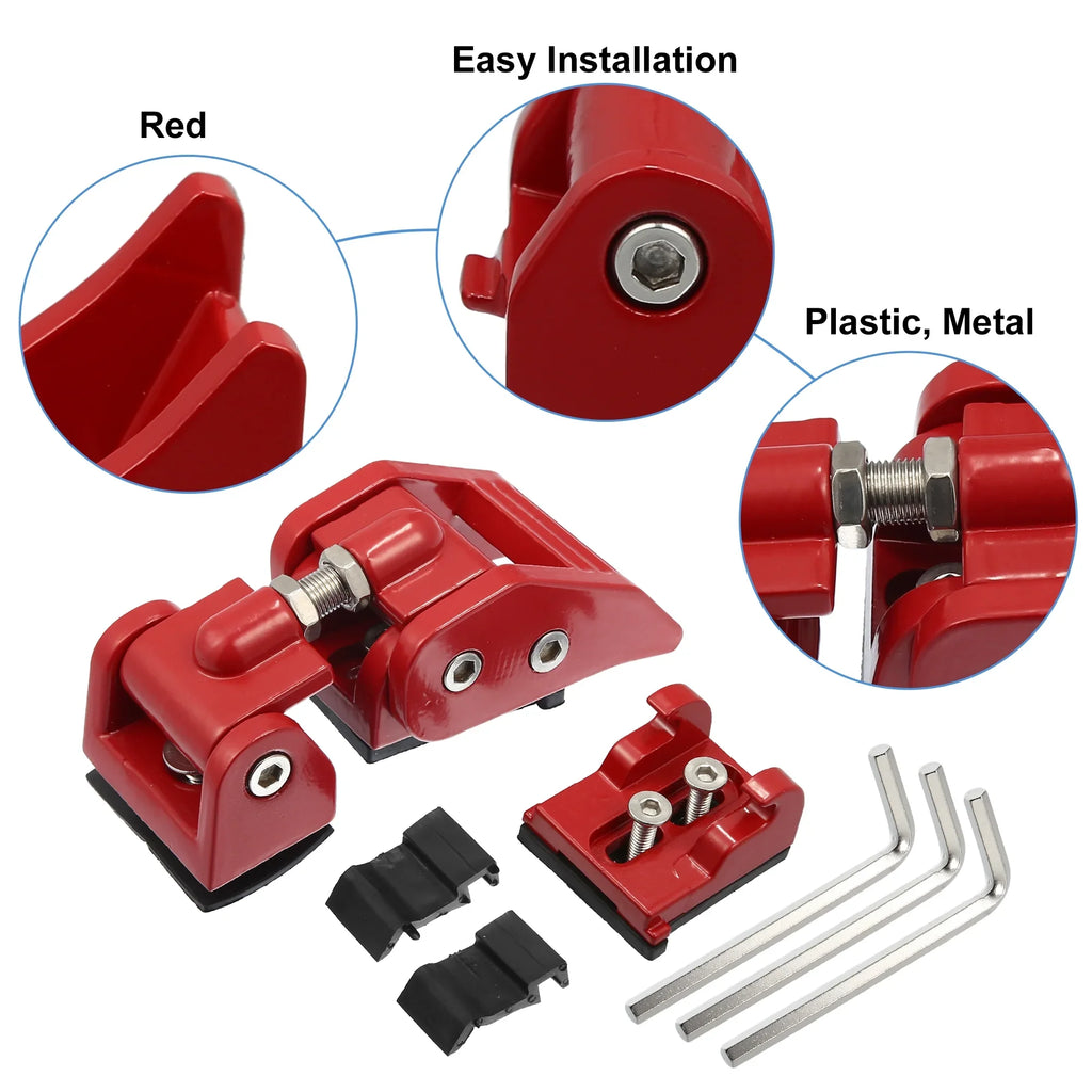 Hood Fit Pair Door Hood Door Catch JK Unique 2 & Front Locking Jeep Red Wrangler Bargains 1 for 4 Latches Unlimited