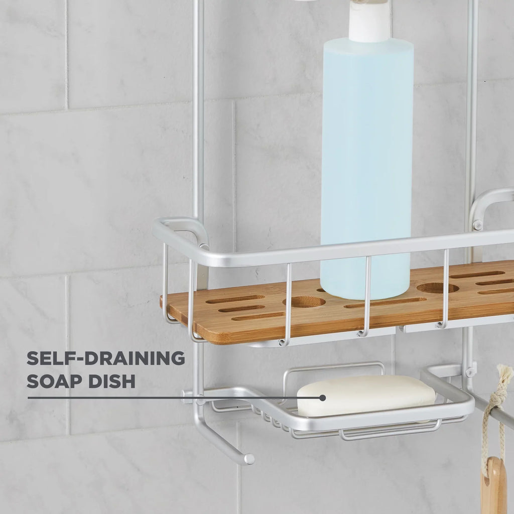 Shower Caddy Rust Better Chrome Gardens Homes Shelves, Bamboo & Proof with Aluminum Satin