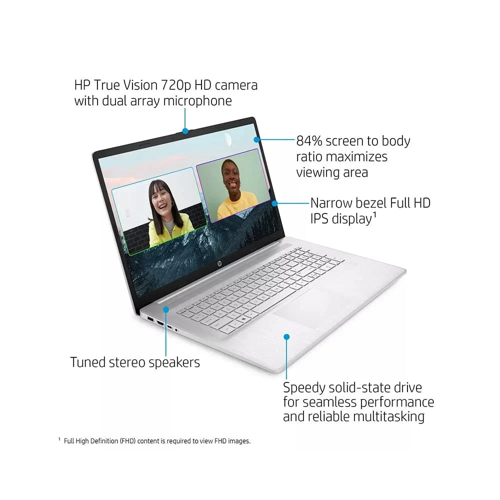 Laptop i7-1165G7, Keyboard, 17.3" IPS Intel 32GB Xe HD OS, Windows Intel SSD, Audio, 16GB Webcam, PCIe 11th FHD HD Silver, 2021 Graphics, Iris Backlit HP Card RAM, Core USB Computer, 1TB Generation