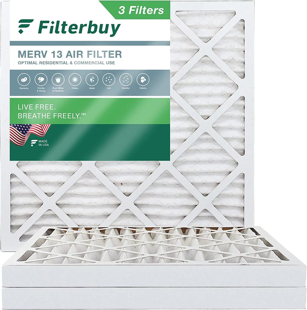 AC Filterbuy Pleated 12x12x2 MERV Furnace Air 13 (3-Pack) Filters HVAC