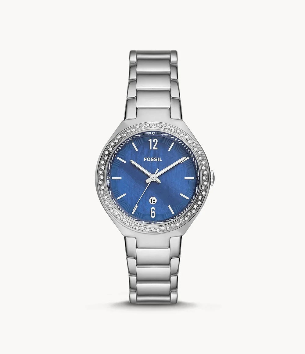 Ashtyn Steel Stainless Date Fossil Three-Hand Watch BQ3843