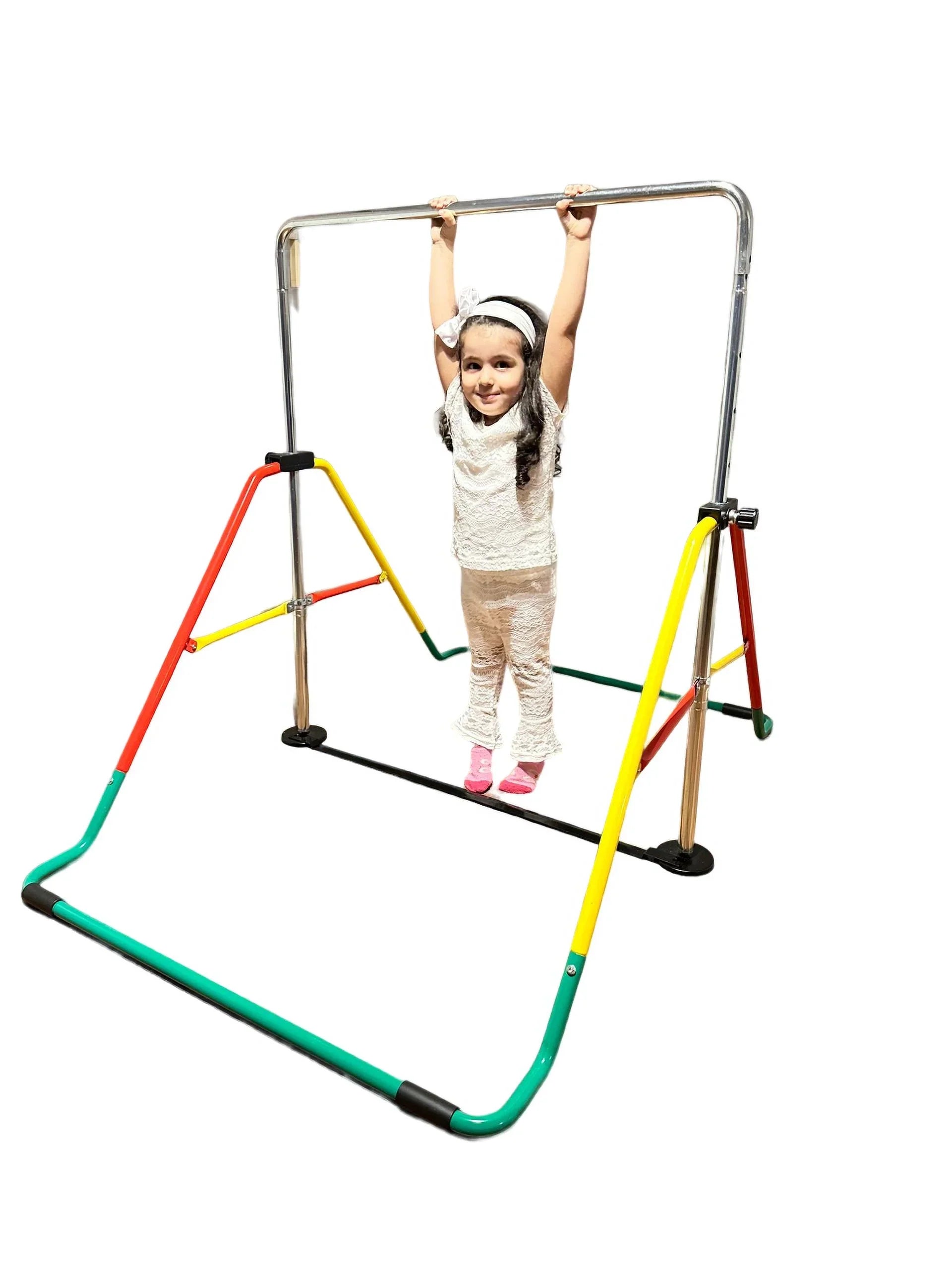 Horizontal Bar, Junior for Equipment Bar Expandable, Home - Monkey Gymnastics Red/Yellow Kip Kids Bar Folding, Playground Height-Adjustable Training,