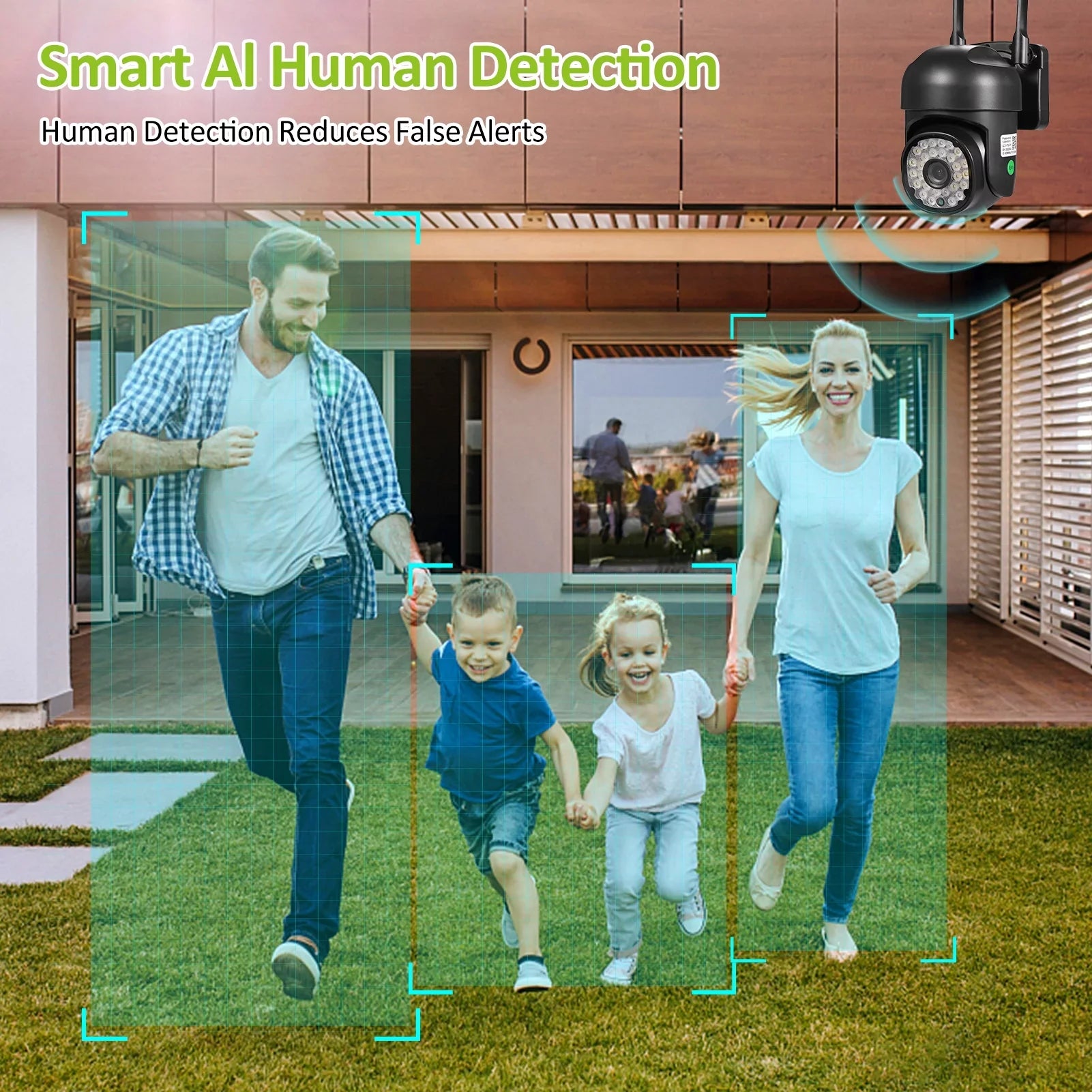 with Vision, 1080P and Motion Nebublu Smart Waterproof Secure , Keep Cameras Color Detection, Safe Home Your IP65 Night