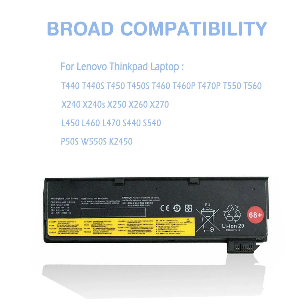 T460P Lenovo X250 T460 L450 Laptop Notebook L460 X270 0C52862 T470P 68+ 48Wh 45N1128 S540 T560 S440 Battery K2450 W550S T450 X240 X260 L470 X240s T440 T550 For T450S Thinkpad 0C52861 T440S P50S