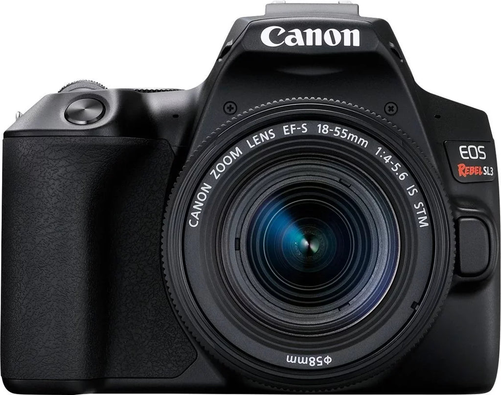 SL3 Rebel EF-S STM Canon with EOS Lens, Bundle Flash, DSLR 32GB and Case, 18-55mm Memory, Accessory