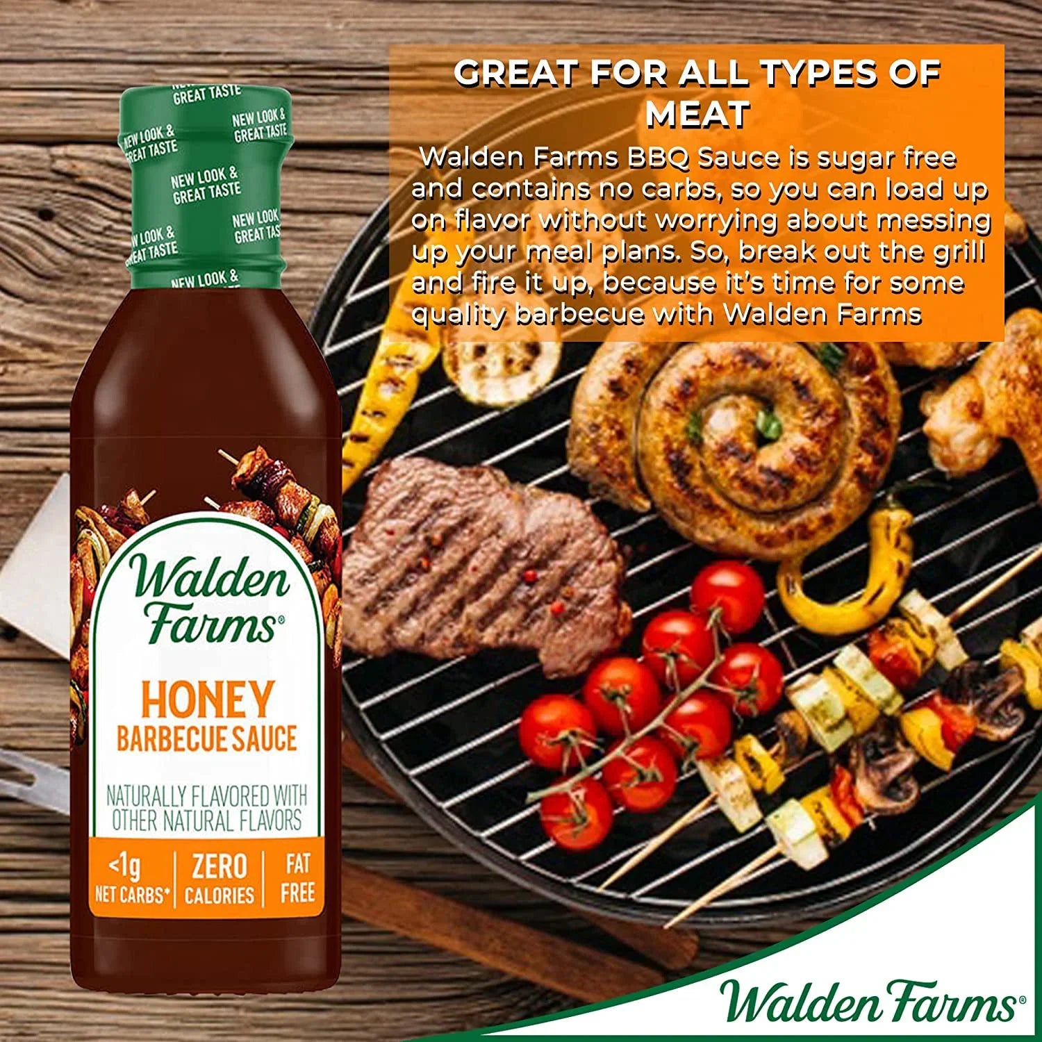 Walden Sauce Pack oz 12 Calorie fl Farms Honey Free 4 Barbecue of