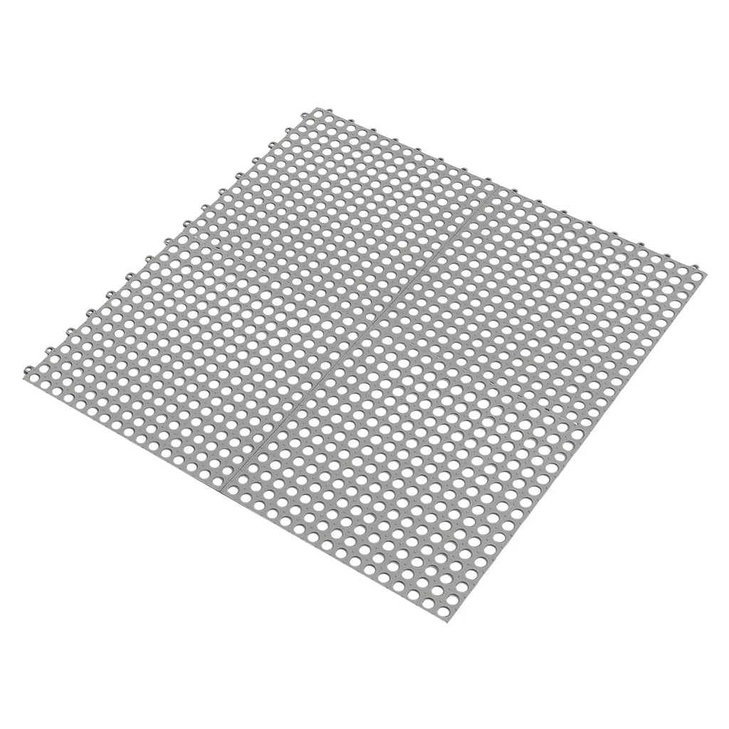 Interlocking Holes Floor Drainage 11.8*11.8" Shower PVC 24PCs with Nonslip Pool Mat,Soft Mat Bath Gray Kitchen, Bathroom, for